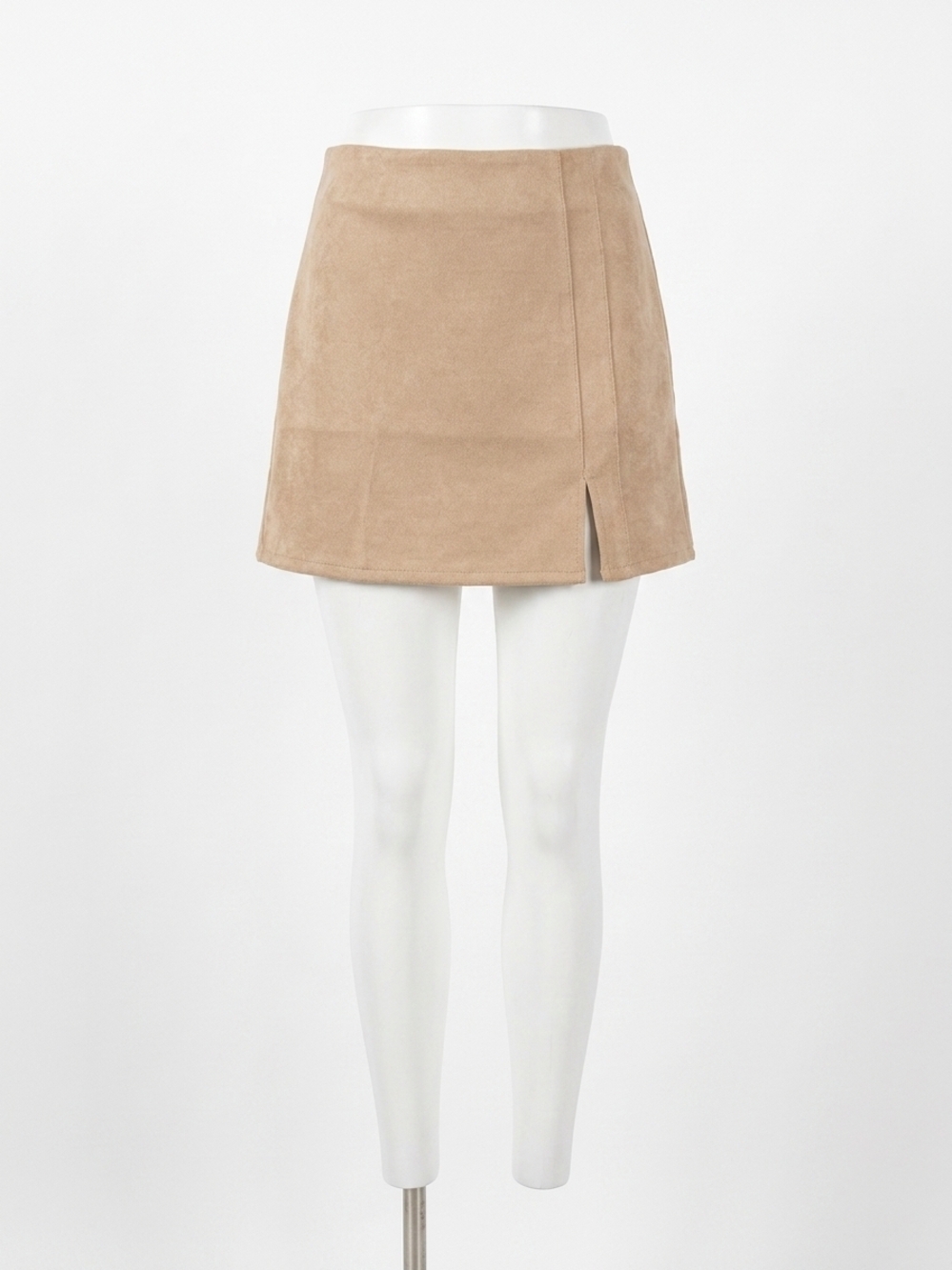 NEW SHE + SKY slit side mini skirt in beige